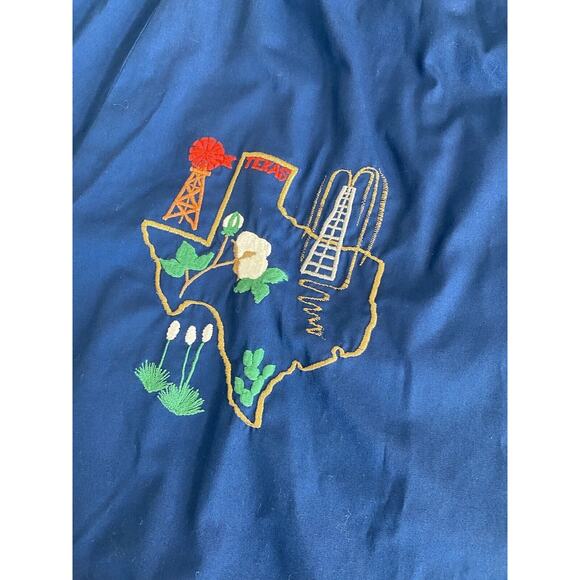 Texas Theme Skirt Blue Red Gingham Vintage 70s XS Retro Kitschy Cottagecore Midi - Picture 3 of 5